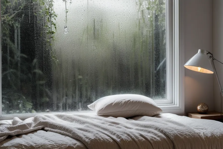 Fenêtre de chambre à Namur sous la pluie, ambiance propice au lâcher-prise et au bien-être masculin
