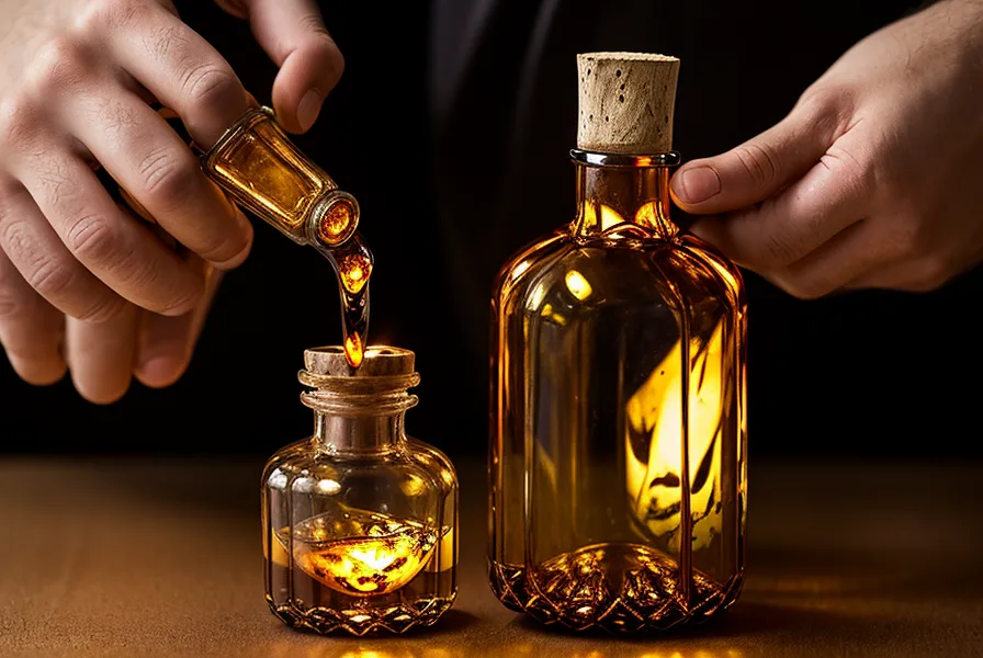 Aromathérapie : gros plan sur des mains ouvrant un flacon d'huile essentielle dans une ambiance tamisée.