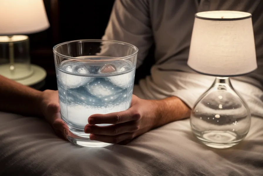 Mains détendues tenant un verre d'eau, image de bien-être masculin et de gestion de l'anxiété